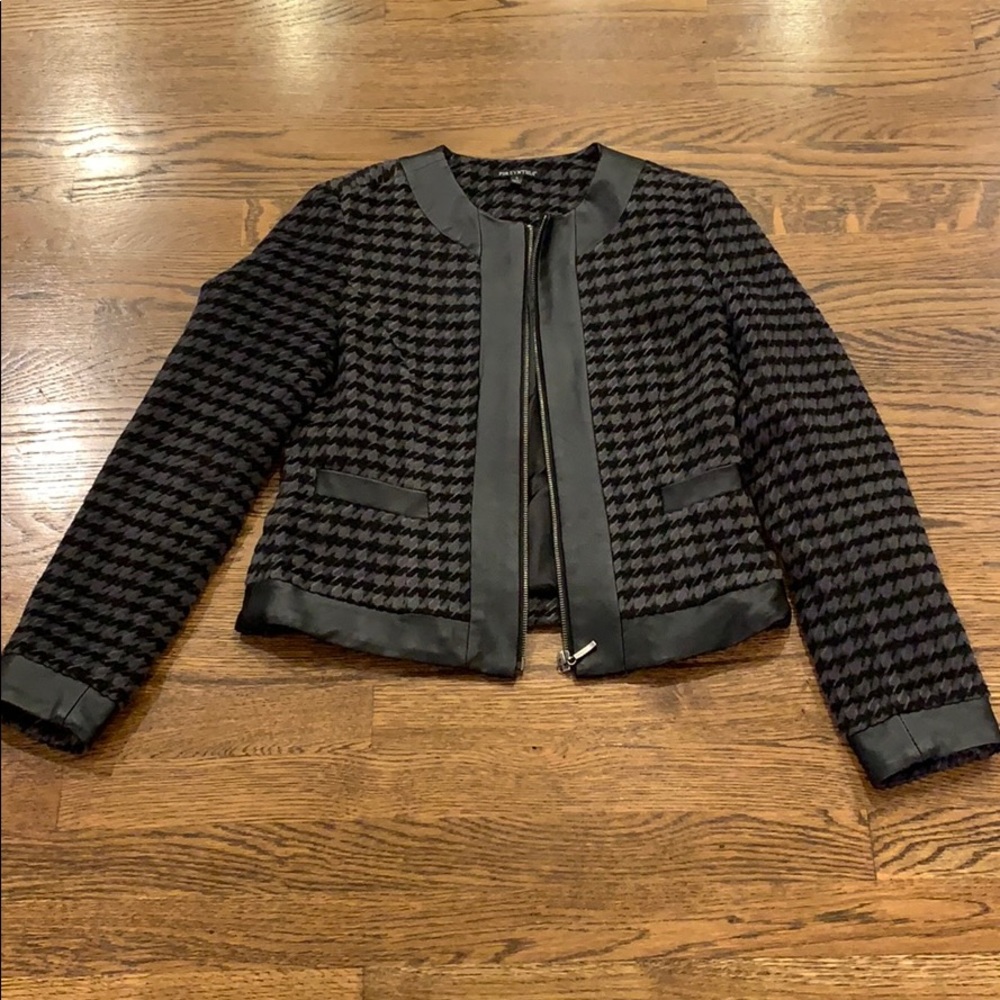 For Cynthia faux leather trimmed jacket, s